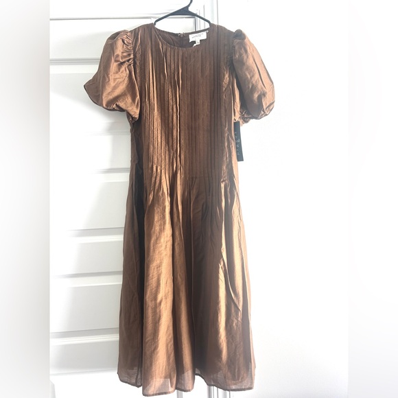 HYACINTH HOUSE Toffee Nut Taffeta Mere Dress NWT size XS Retail $178 - Picture 5 of 5